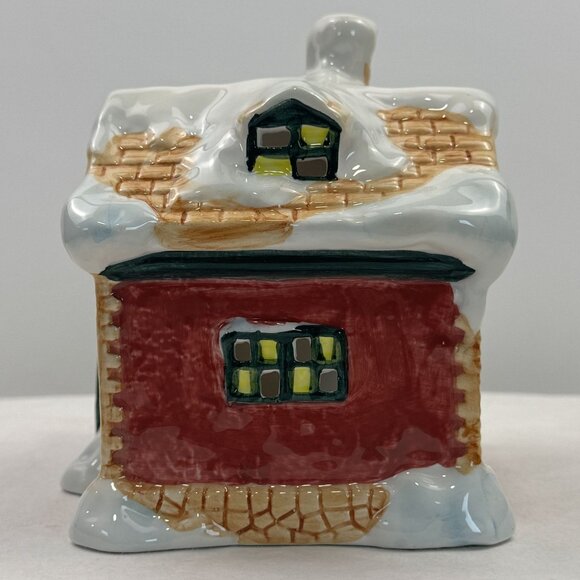 World Bazaars Ceramic Holiday House Votive Candle Holder Christmas Village w/Box - Picture 5 of 15